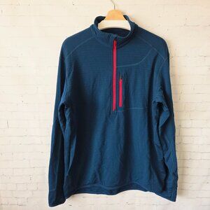 Icebreaker Descender Long Sleeve Half Zip Mens Size XL Largo Merino GT Wool